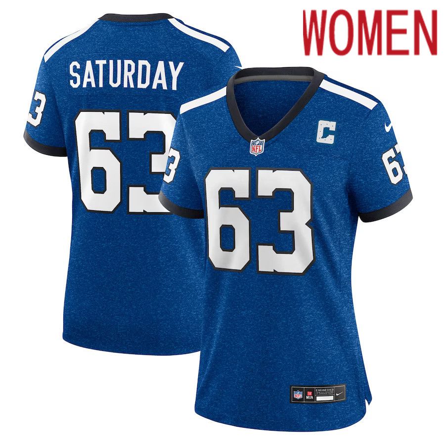Women Indianapolis Colts #63 Jeff Saturday Nike Royal Indiana Nights Alternate Game NFL Jersey